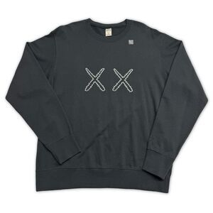 2018 Uniqlo x Kaws x Sesame Street XX Sweatshirt Black Crewneck Sweater Mens L